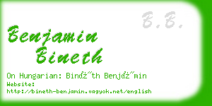 benjamin bineth business card